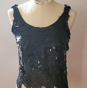 Vintage Oleg Cassini beaded top with paillettes